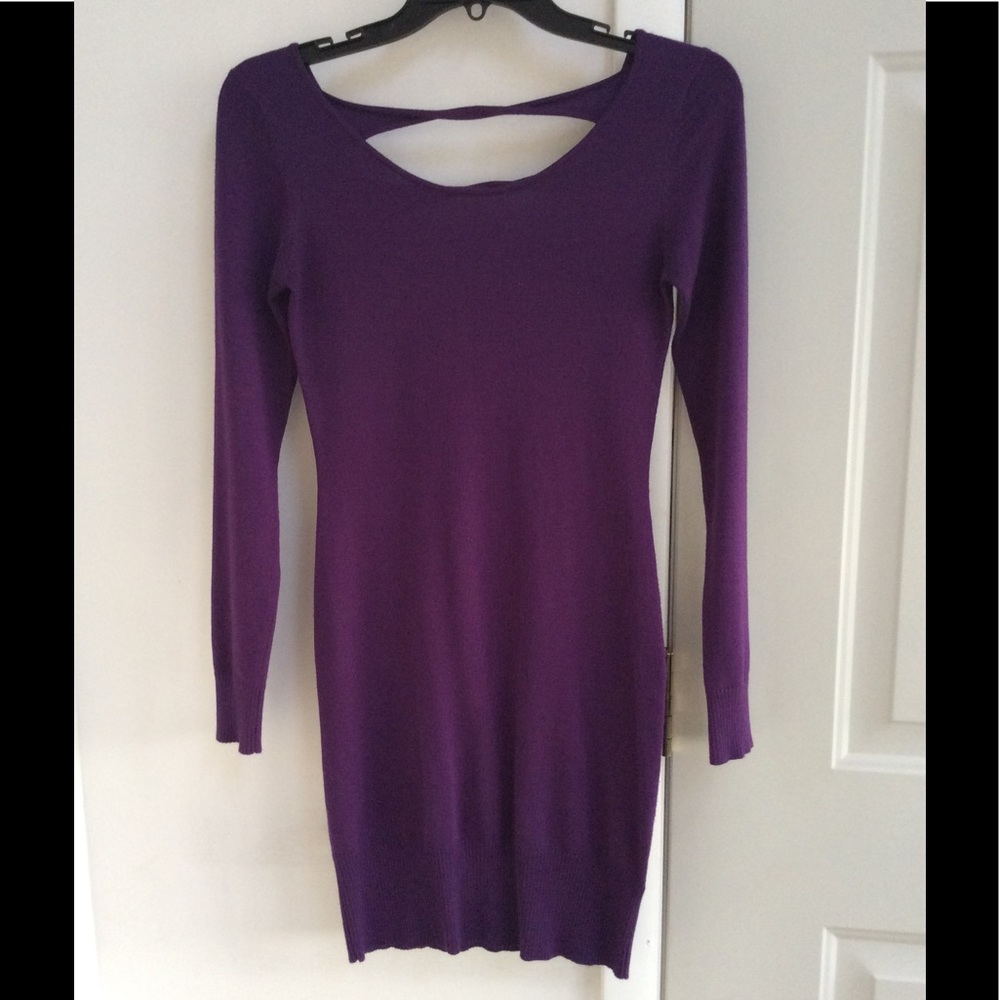 Purple sweater dress