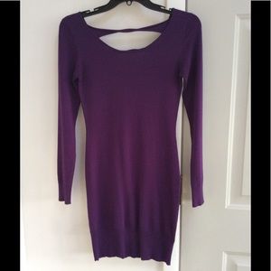 Purple sweater dress