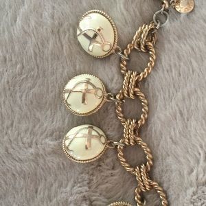 J.Crew Authentic Anchors Away Gold and White