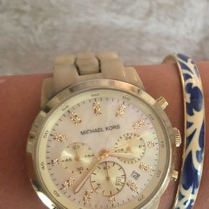 J.Crew Navy Designed Bangle Bracelet