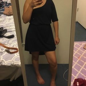 Navy blue hi-low dress