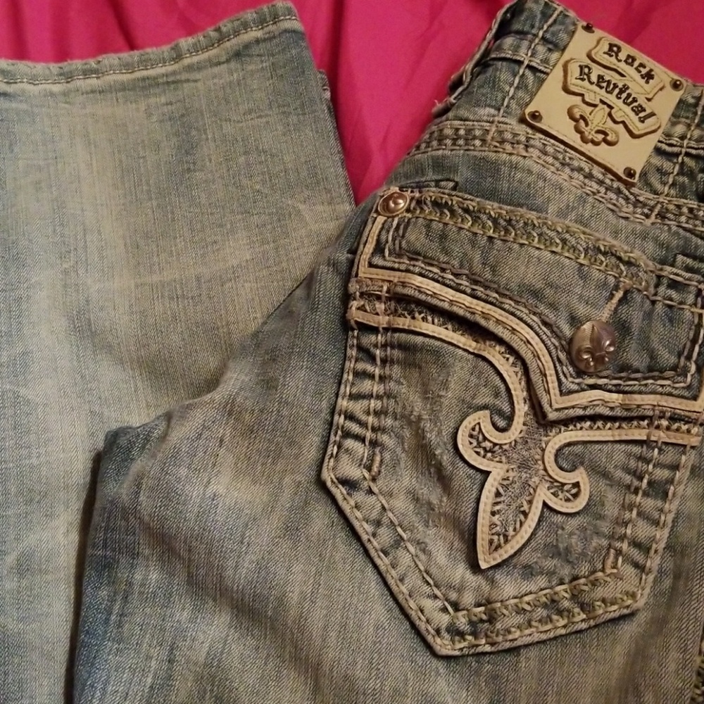 Distressed Rock Revival Jeans