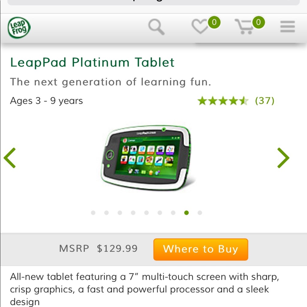 Leap pad platinum