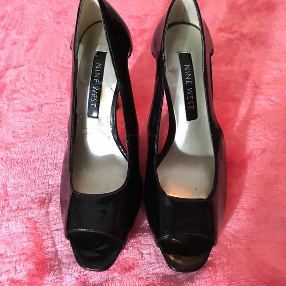 Nine West Shoes - Black Patent Peep Toe Nine West Pumps