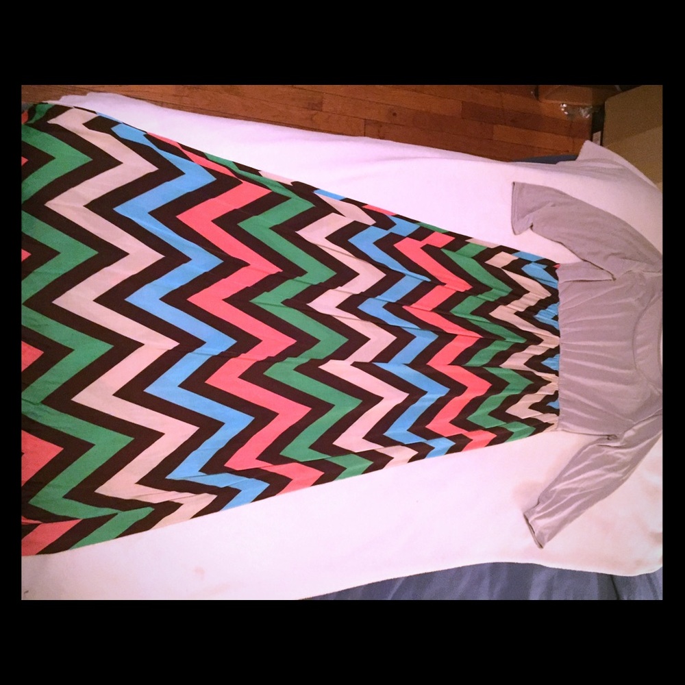 3/4 sleeve scoop neck polyester maxi dress NWOT