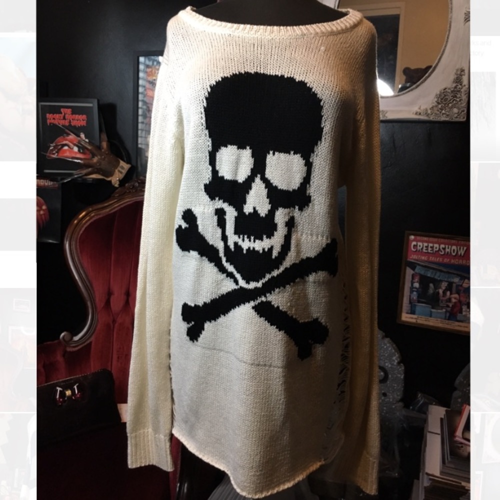 Distressed over sized sweater