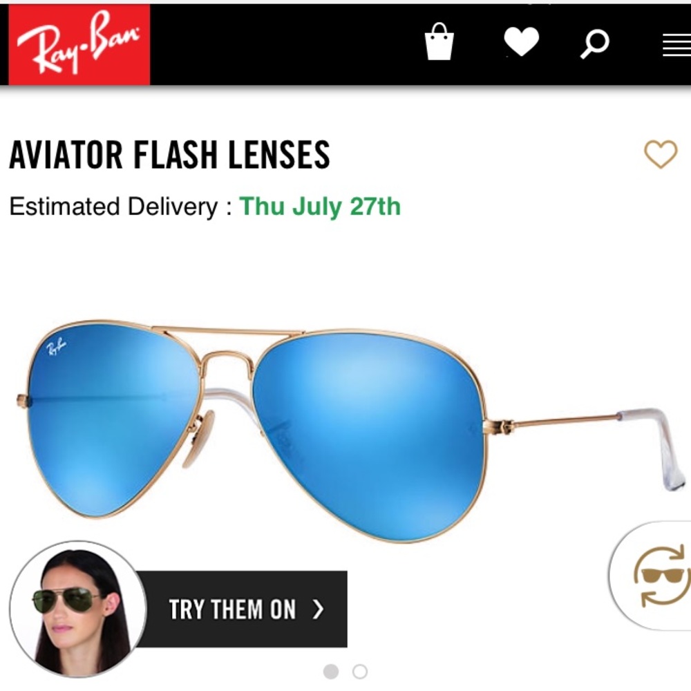 Blue-mirrored lens RayBan Aviators