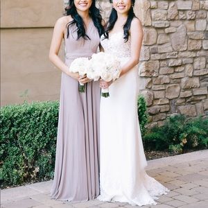 taupe maxi multi way trick dress