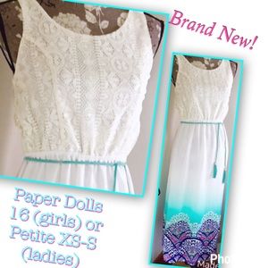 NWT Paper Dolls Maxi Dress Girls 16 Ladies XS