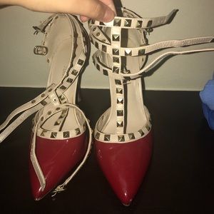Red and gold heels