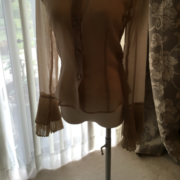 SOLD—-Sheer two layered flare sleeved blouse - Picture 2 of 5