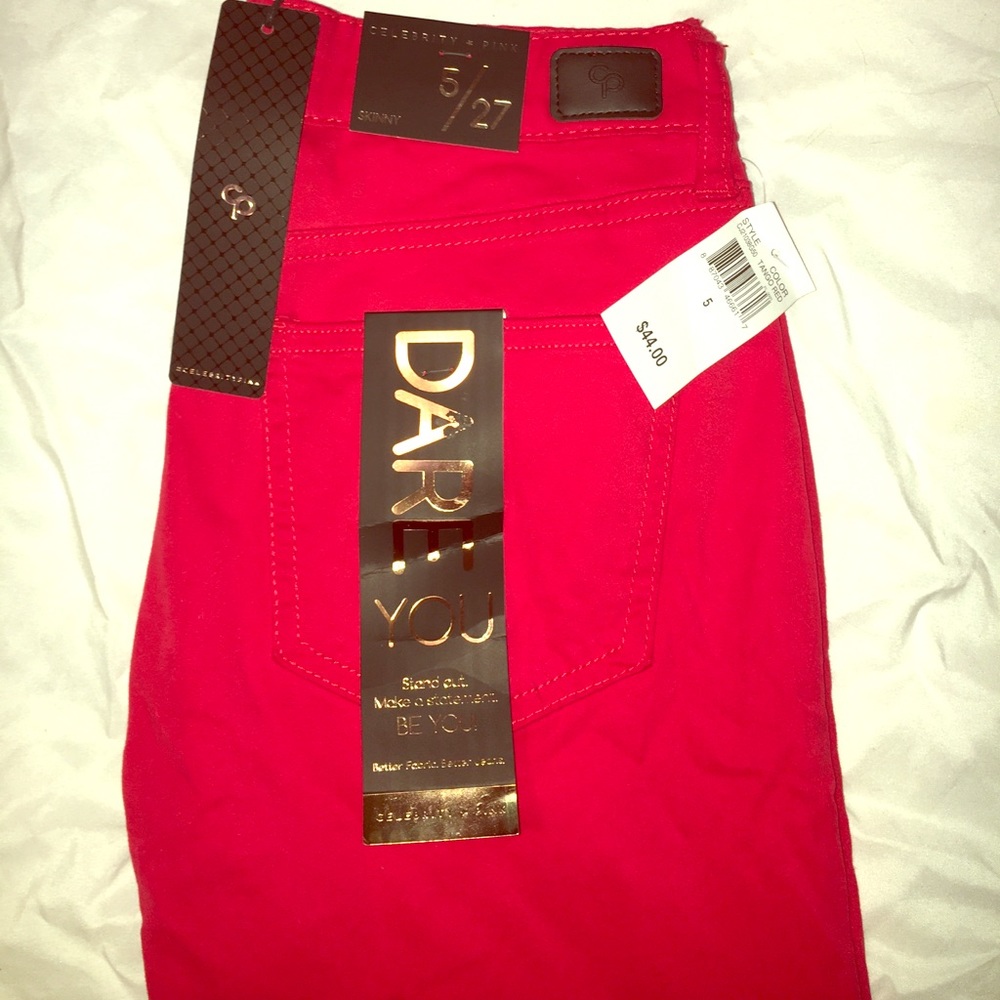 New with tags. Red skinny jeans. Size 5.