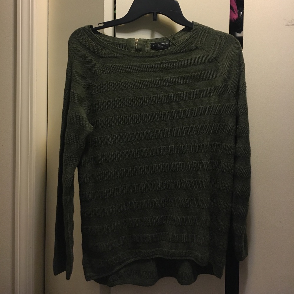 Olive green sweater.