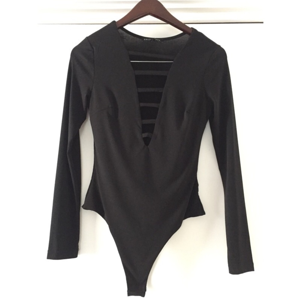 Deep V Long Sleeve Body Suite