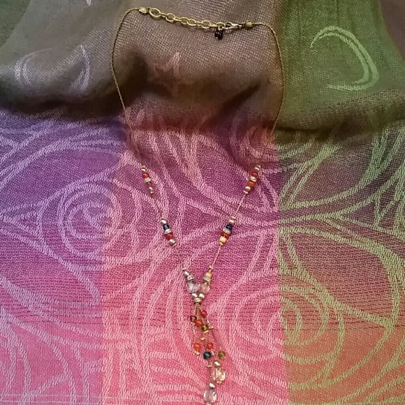 Boho brass and beads adjustable necklack - Picture 2 of 3