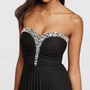 Lovely Strap OR Strapless Rhinestone Black Prom