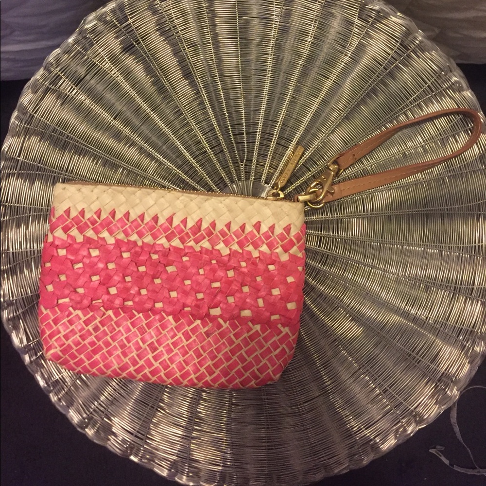 Tory Burch Straw Wristlet