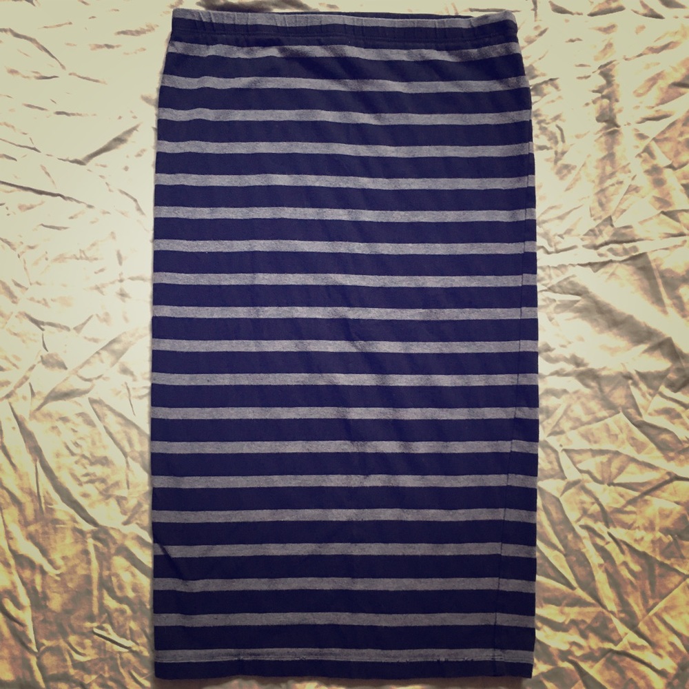 Express Contour Striped Pencil Skirt