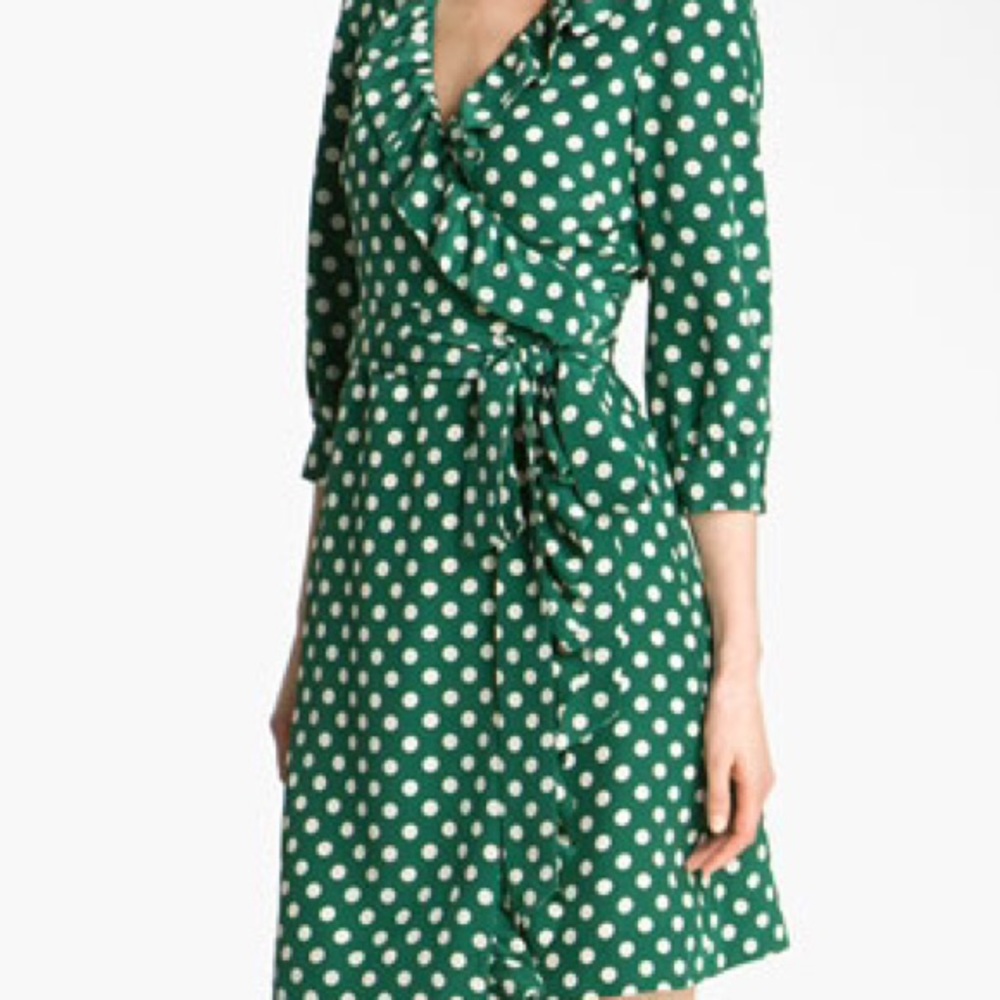 NWOT Kate Spade Daniella Silk Polka Dot Wrap Dress