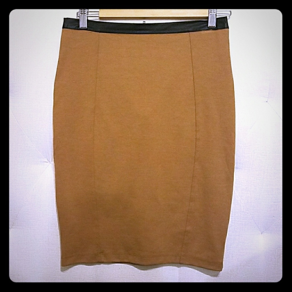 Tan pencil skirt