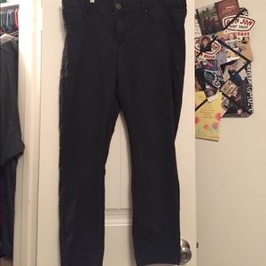Black skinny legged jeans