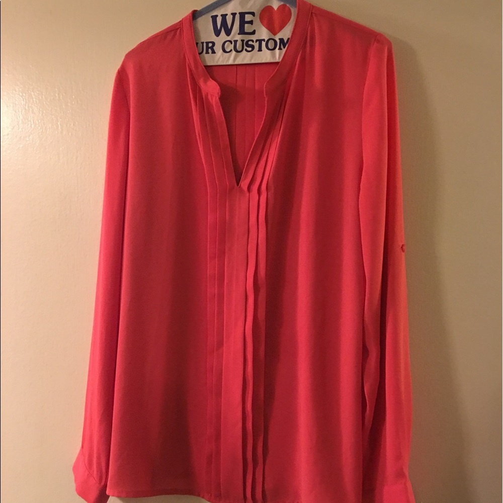 Salmon Long Sleeve Blouse
