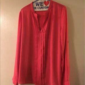 Salmon Long Sleeve Blouse