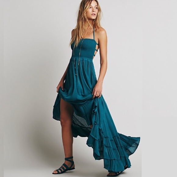 Blue Summer Maxi DRESS Beach Halter Extratropical - Picture 2 of 5