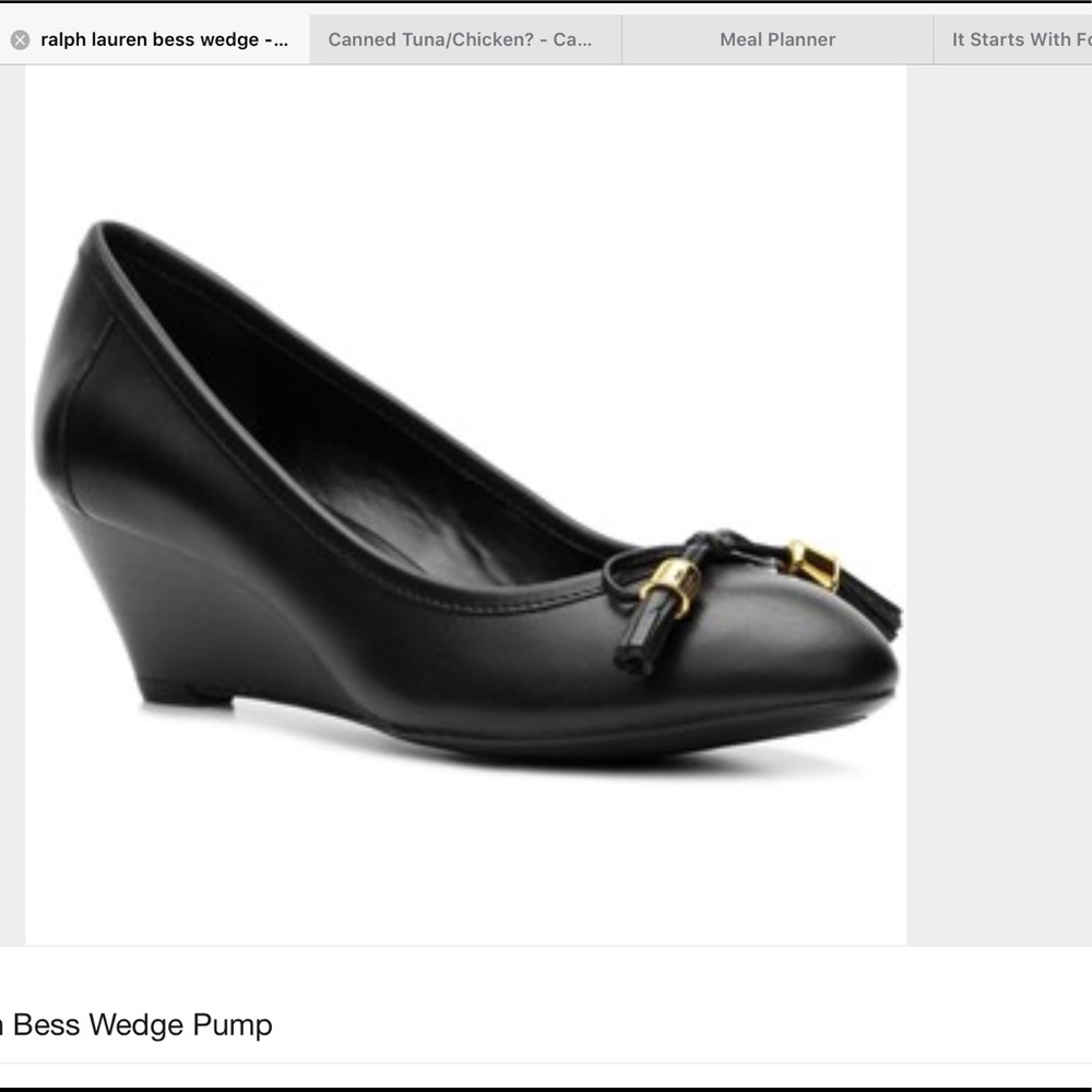ISO Ralph Lauren Bess Wedge 9.5 Black
