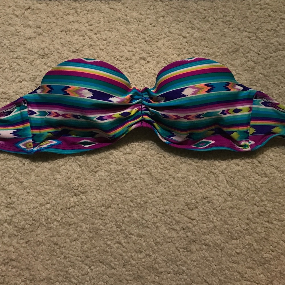 strapless push up tribal bikini top
