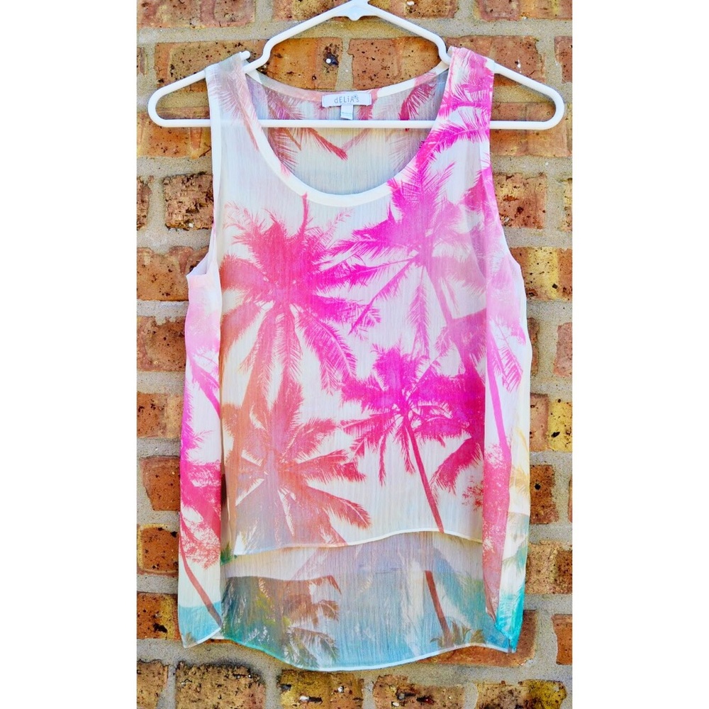 Flowy palm tree tank top