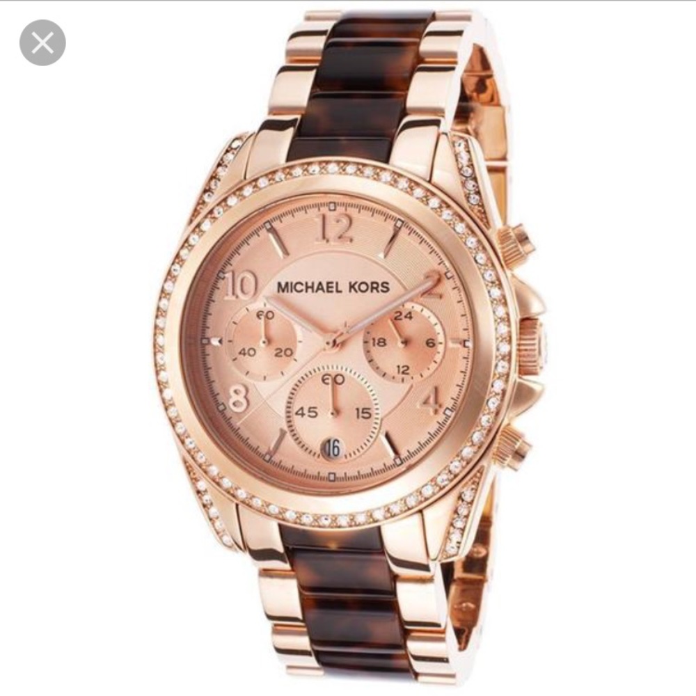 Tortoise and rose gold Michael Kors watch