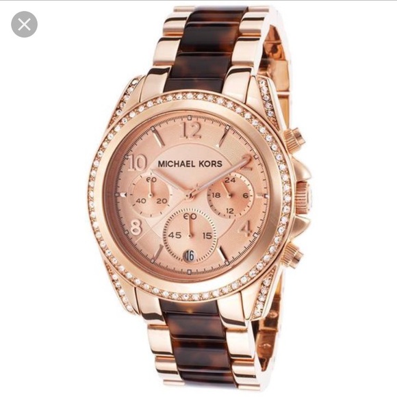 Michael kors rose gold watch tortoise Clearance