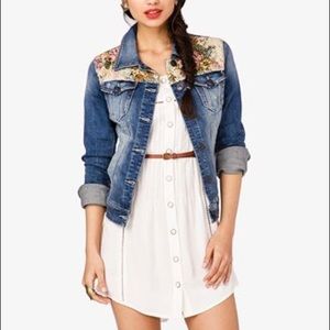 Forever 21 Floral Denim Jacket