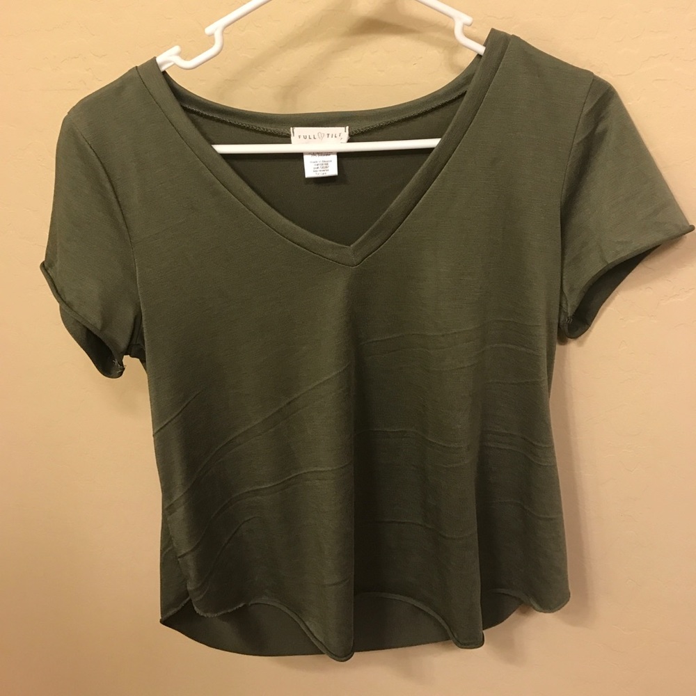 army green v-neck