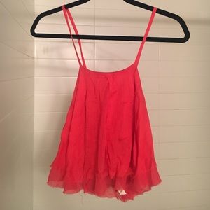 Red Free People Crop Top