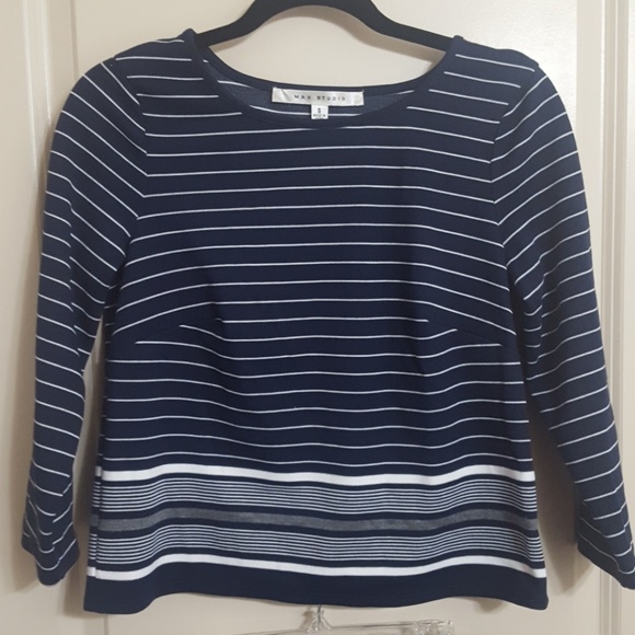 NWOT MAX STUDIO 2 PIECE DRESS BLUE AND WHITE - Picture 2 of 5