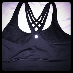 Mind over miles black sports bra (size 8)
