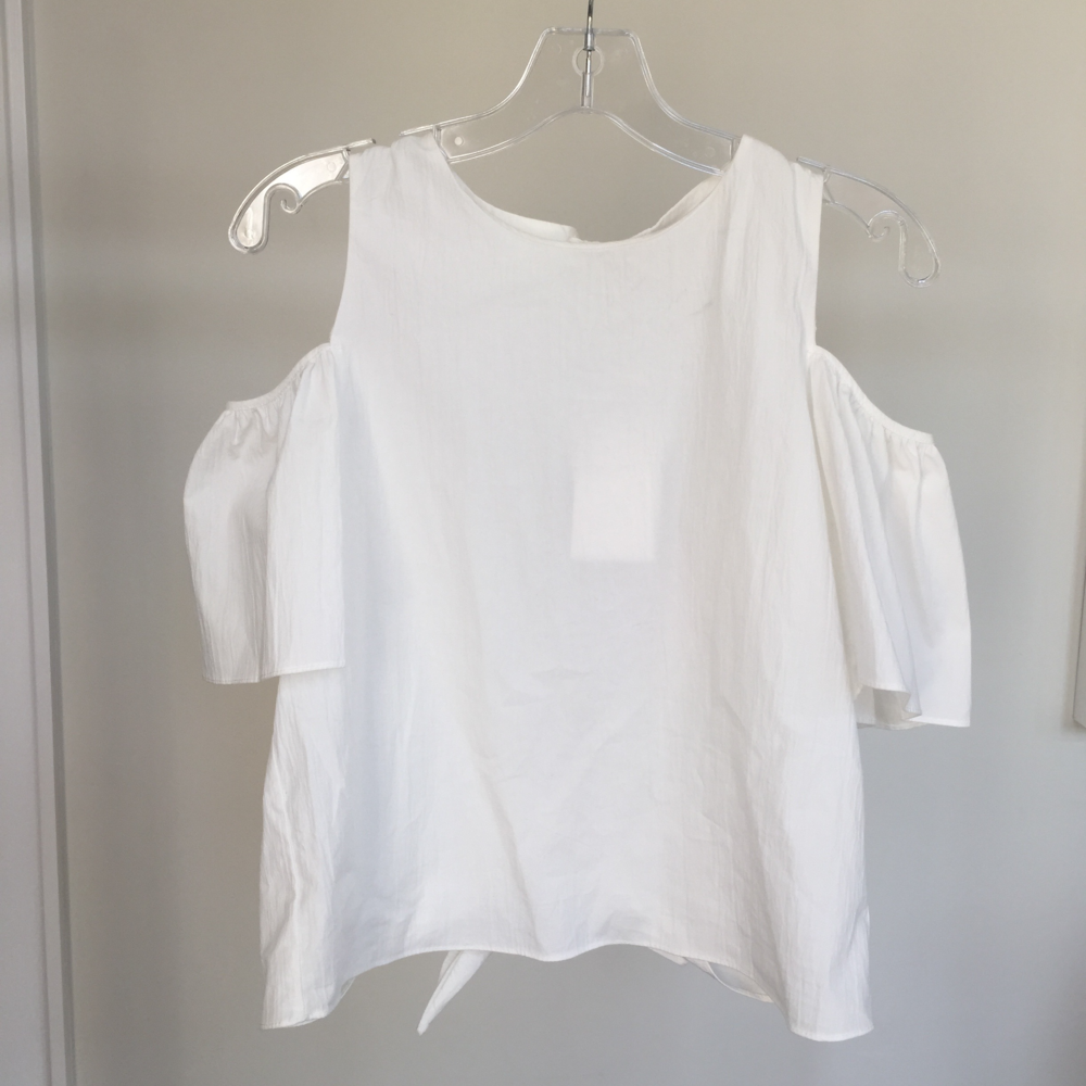 Zara Cold Shoulders and Open Back Shirt with tie
