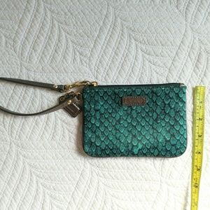 Green Coach Wristlet