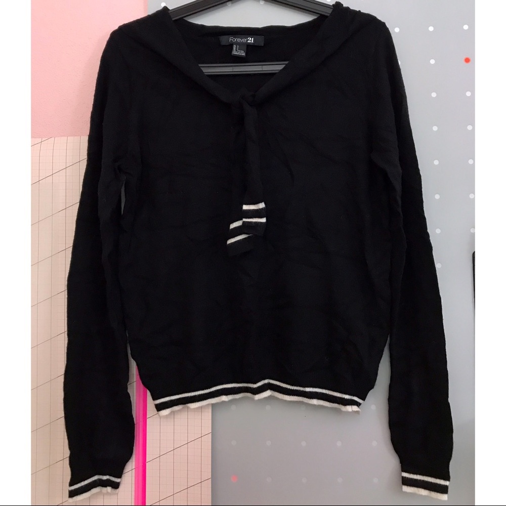 Striped Sailor Collar Sweater