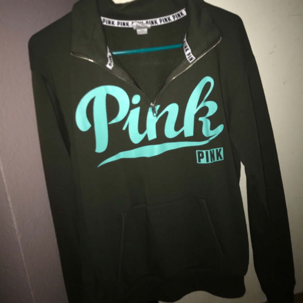 VICTORIA'S SECRET PINK OLIVE GREEN HOODIE
