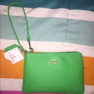 Coach Green Wristlet