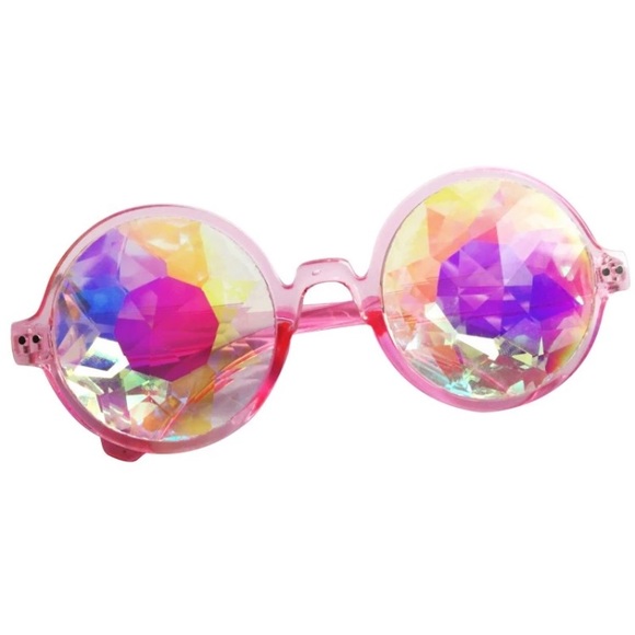 Pink Holographic Kaleidoscope Festival Sunglasses - Picture 4 of 6