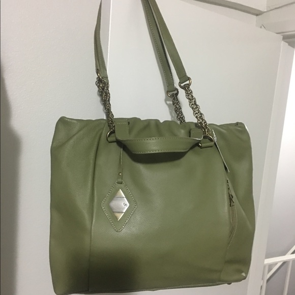 New large Rachel Zoe green olive handbag - Picture 7 of 8