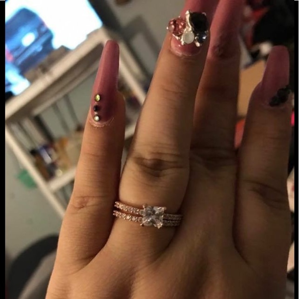 Size 10 Rose Gold wedding set