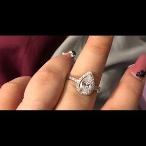 Size size 10 Sterling silver pear cut ring