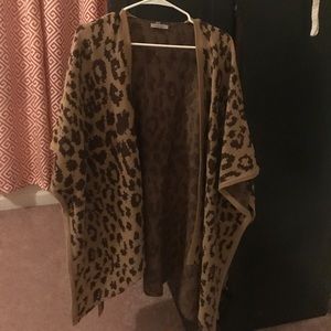 Boutique Leopard Side Button Open Cardigan Kimono