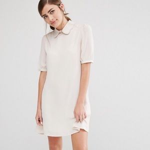 🆕 Fashion Union Shift Dress With Scallop Collar