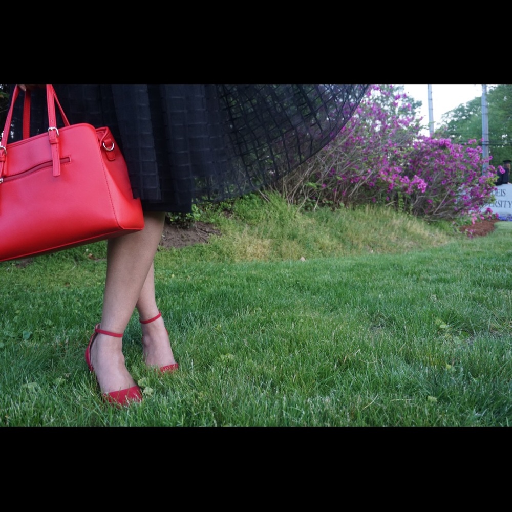 Black Lace Window Pane Print Midi Skirt - Picture 2 of 4